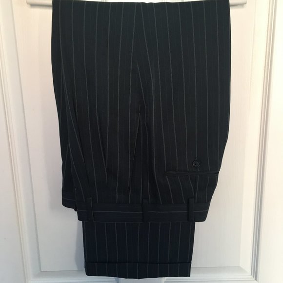 Bonelli Three-Button Blue Pinstripe Suit with Waistcoat - Picture 2 of 6